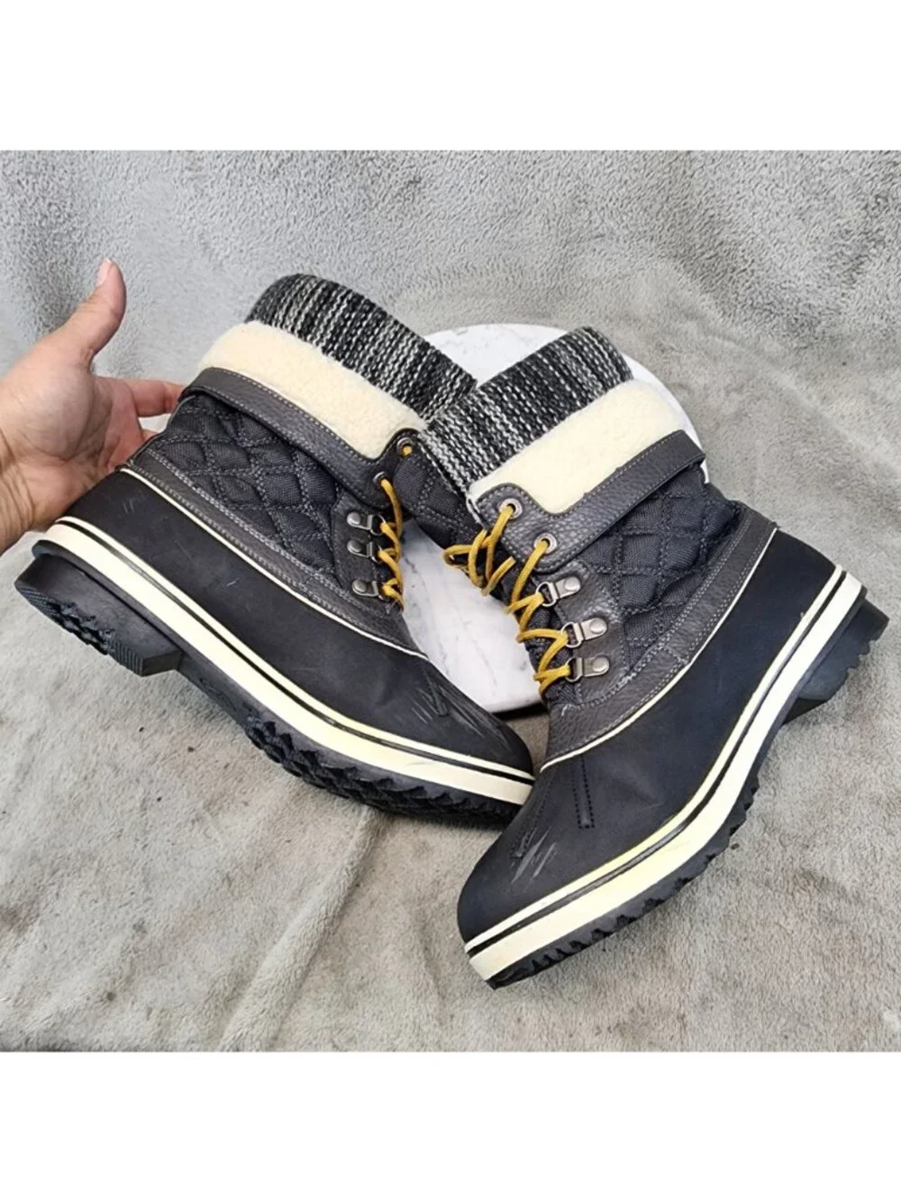 Globalwin Shoes Womens Size 10 Black Waterproof Lace Up Snow Boots *Read*